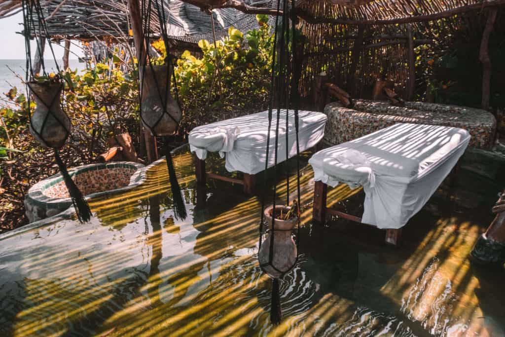 Massage area at Azulik in Tulum, Mexico