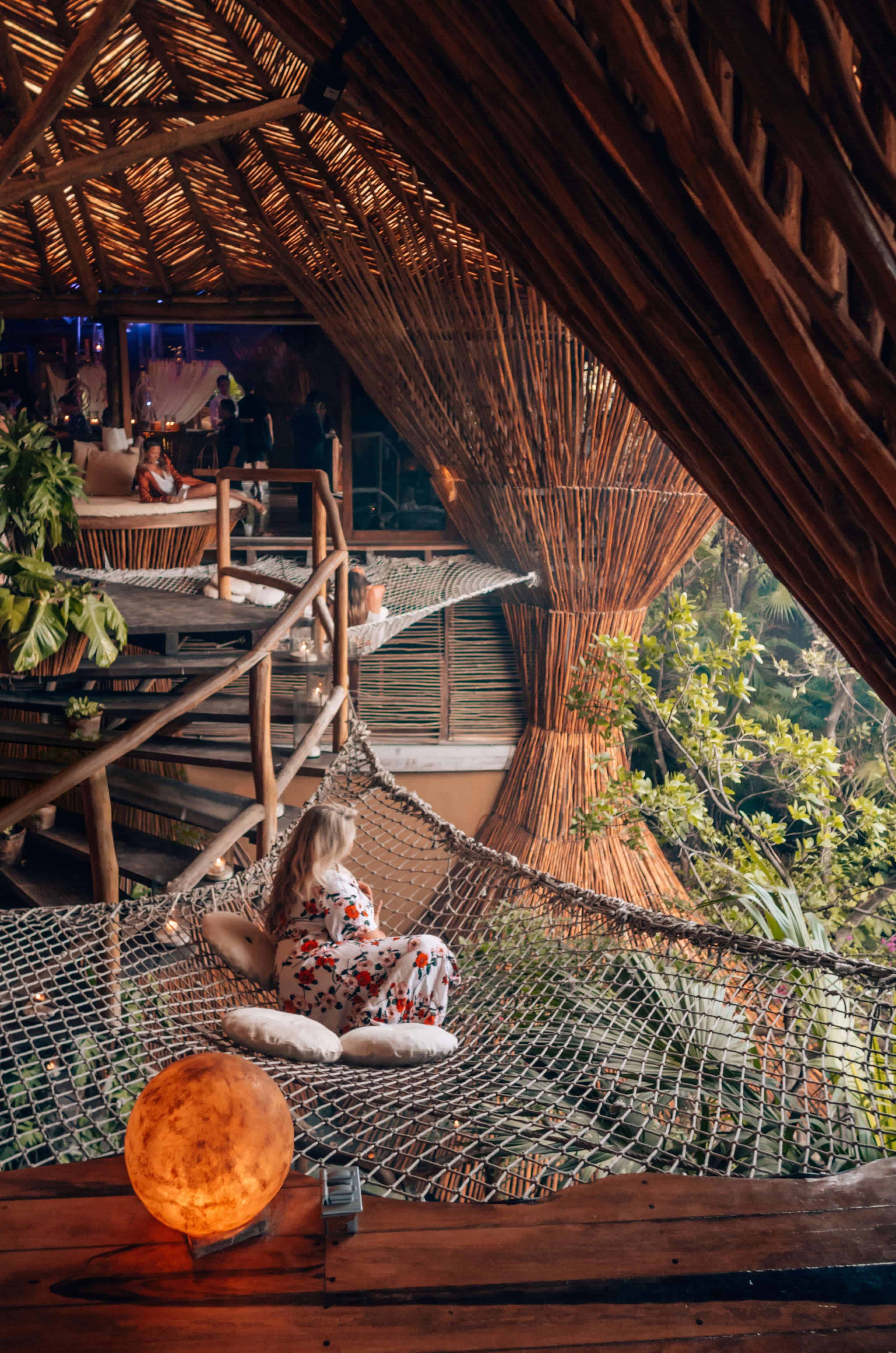 Lounging at Kin Toh at Azulik in Tulum, Mexico