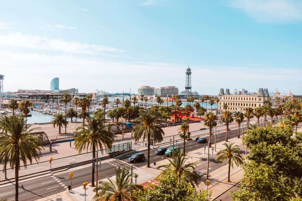 La Barceloneta area of Barcelona, Spain