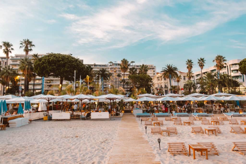 Beach Club on La Croisette in Cannes, France