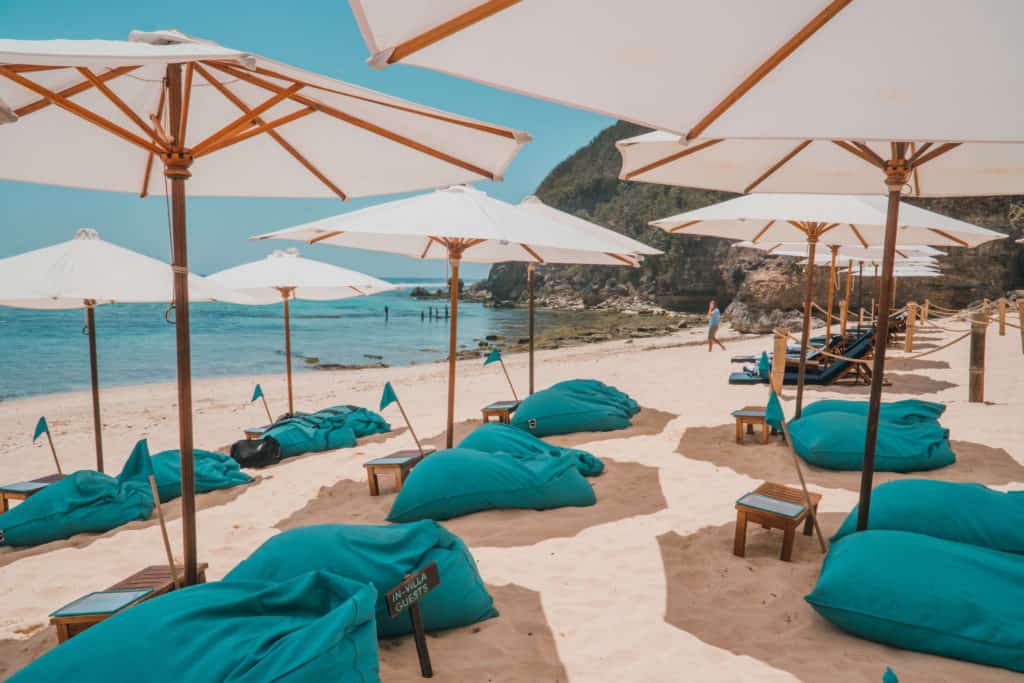 Loungers at Sundays Beach Club in Uluwatu