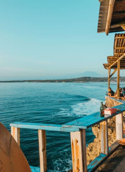 Surfing at Mahana Point Nusa Ceningan