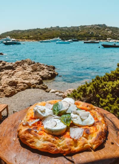 Buffalo Mozzarella Pizza with Shaved Truffle at La Scogliera Restaurant