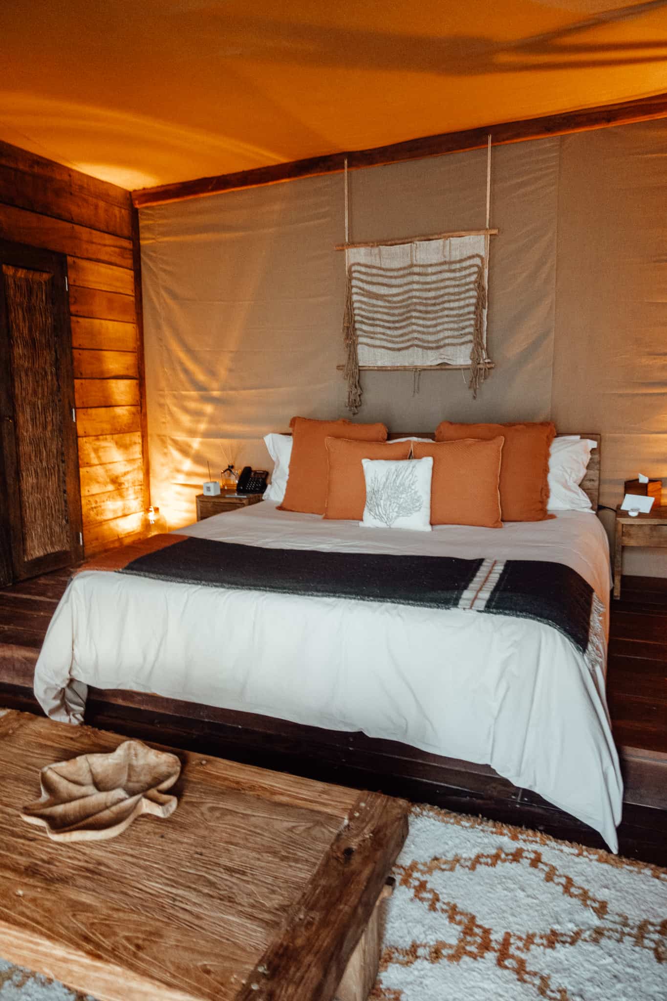 Bedroom of Oceanfront suite at Nomade Holbox