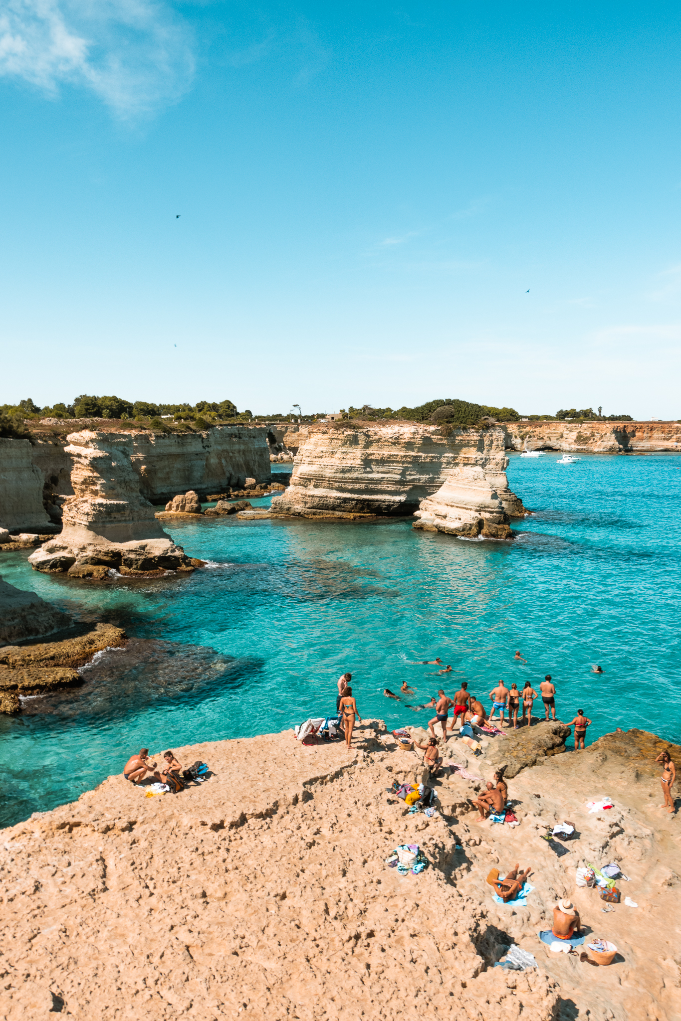 Swimmers at Torre Sant'Andrea in Puglia
