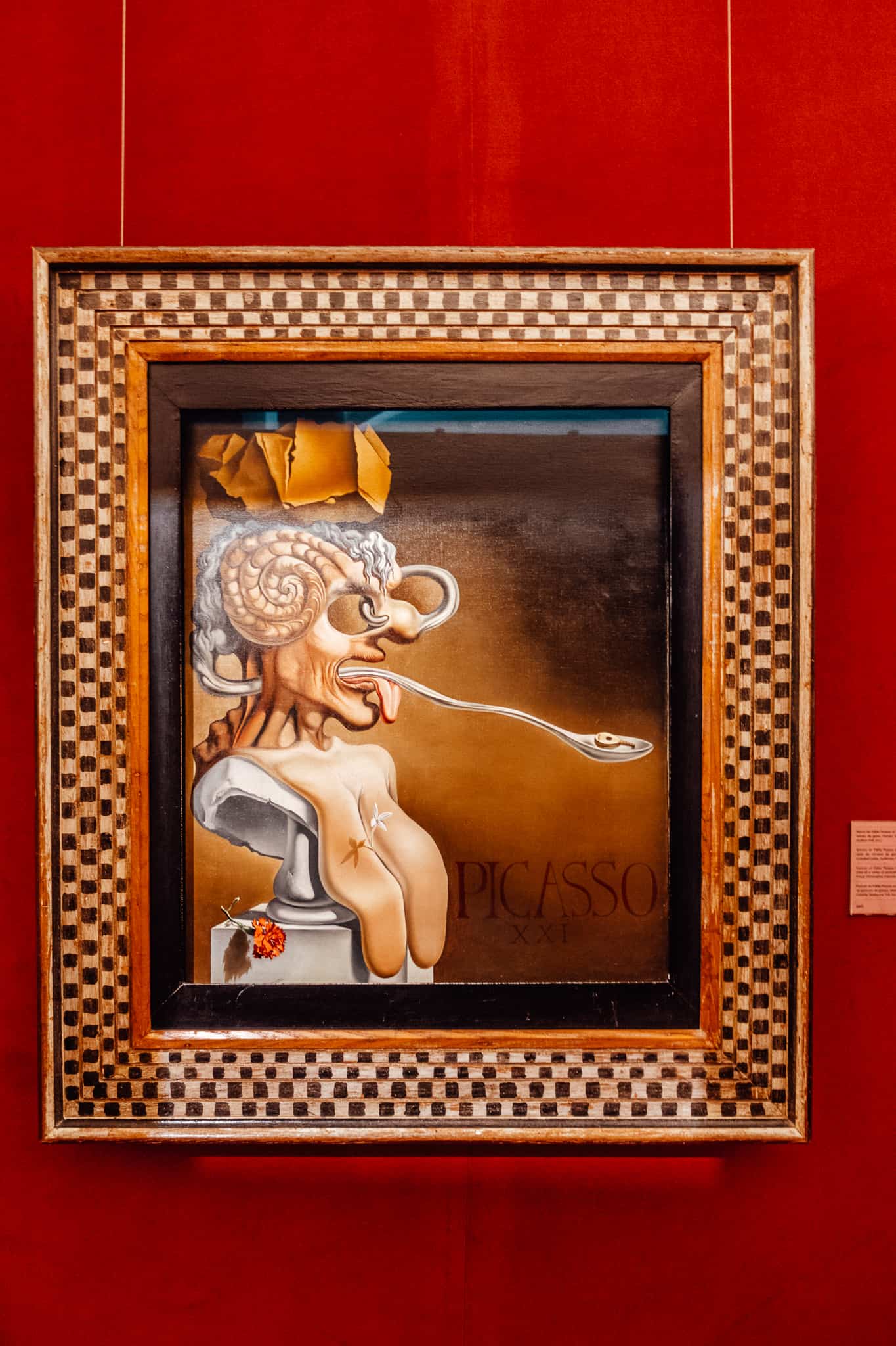 Portrait of Pablo Picasso in the Twenty-first Century (One of a series of portraits of Geniuses: Homer, Dali, Freud, Christopher Columbus, William Tell, etc.) by Salvador Dali in the Dali Theatre Museum in Figueres
