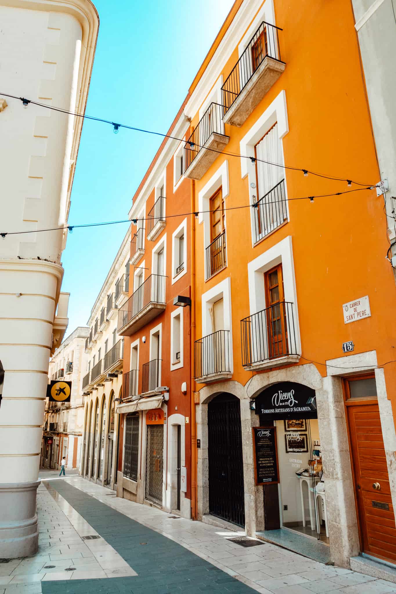 Colorful street in Figueres, Spain