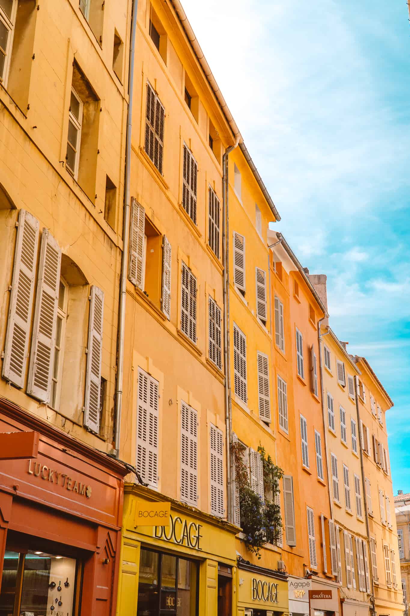 Colorful street of Aix-en-Provence
