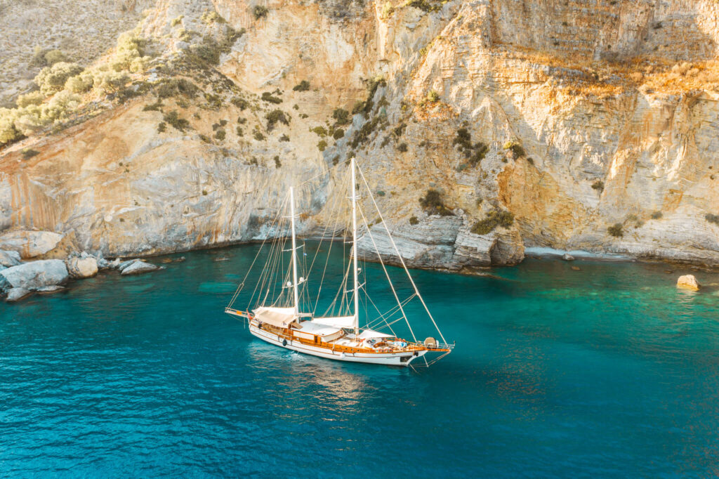 Aerial view of the gulet boat