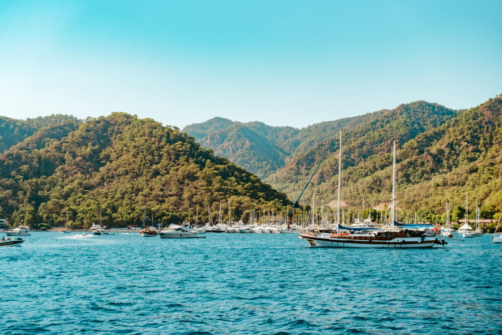 Harbor view of Gocek, Turkey