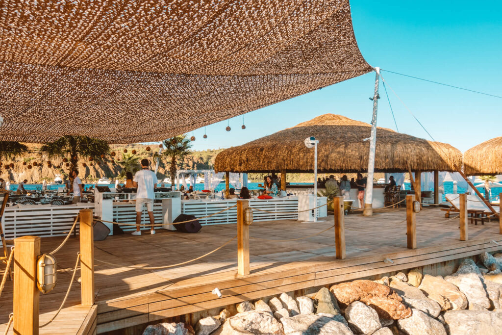 DJ booth of beach club at D Maris Bay