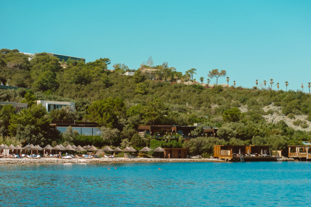 View of the beach club at Mandarin Oriental Bodrum