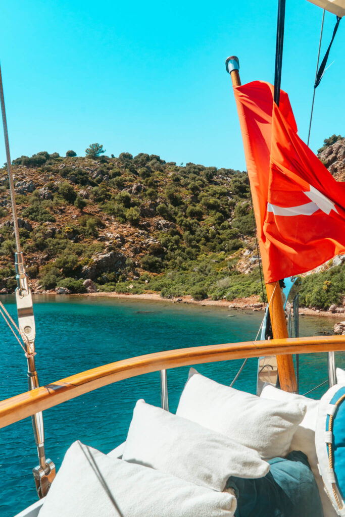 View of the Aegean Sea from the gulet boat