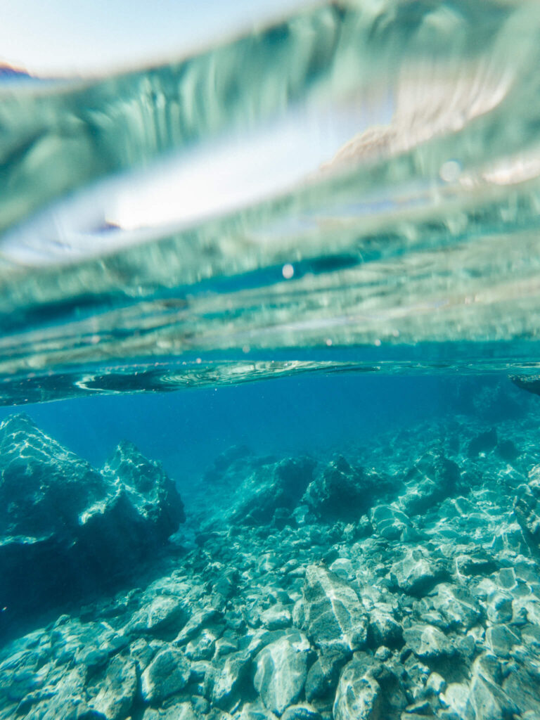 Underwater view of the Aegean Sea on the Turkish Riviera