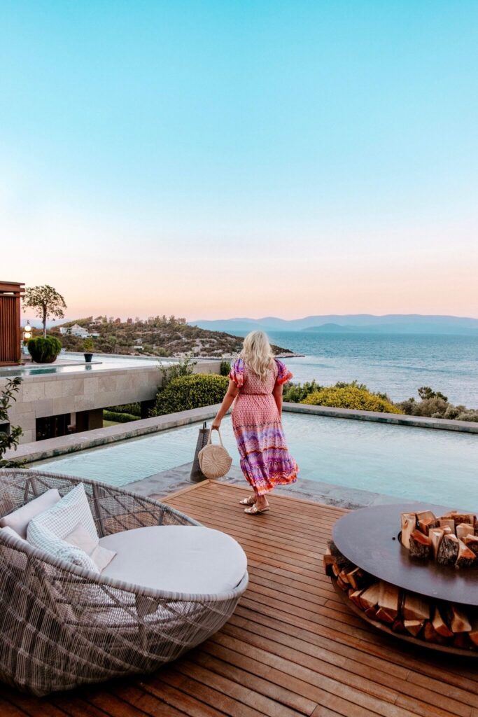 Sunset views of Paradise Bay at the Mandarin Oriental Bodrum