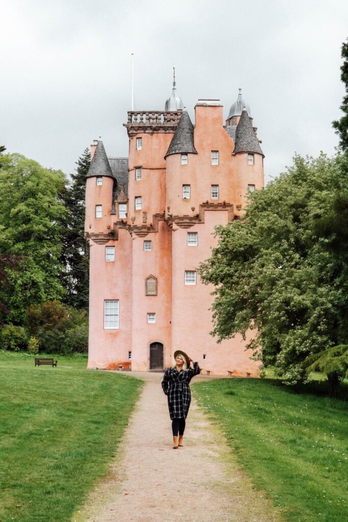 Posing in front of pink Craigiever Castle