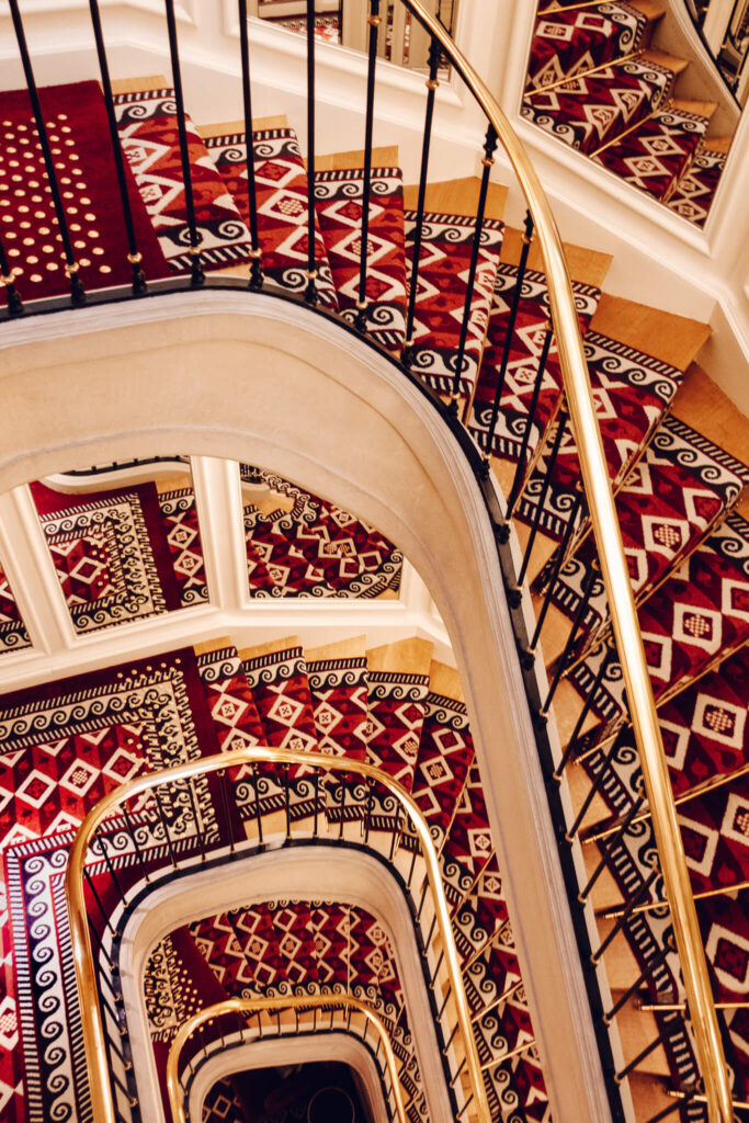 Winding stairs at the Saint James Paris hotel