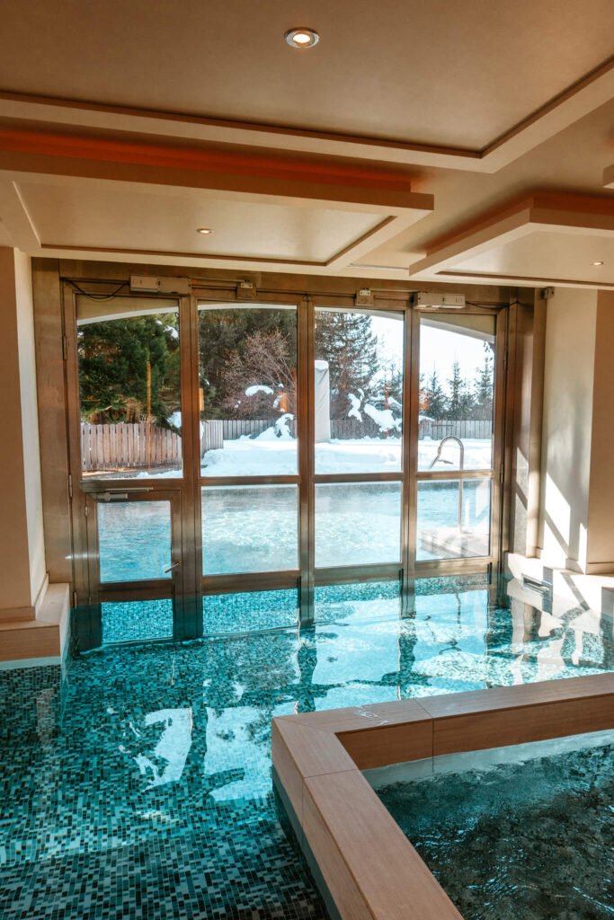 Outdoor / Indoor pool at the spa of Les Chalets du Mont d’Arbois