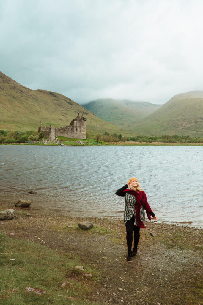 Viewing Kilchurn Castle fom across Loch Awe