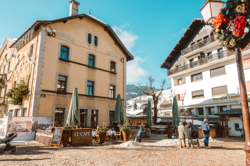 Chalet buildings in Megeve, France