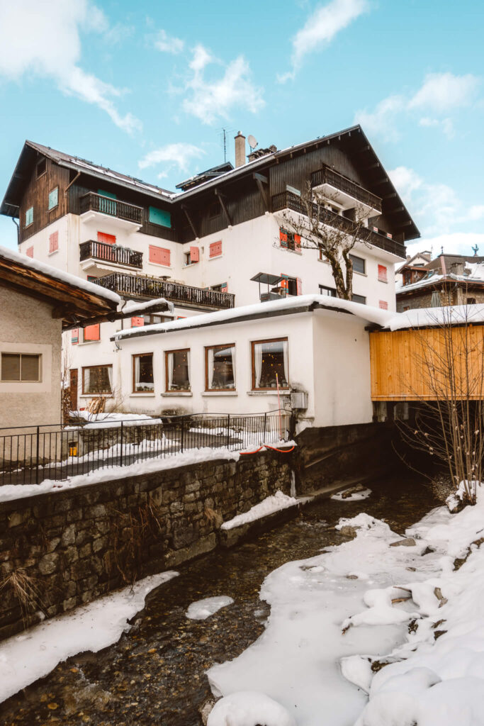 Stream in the village of Megeve, France