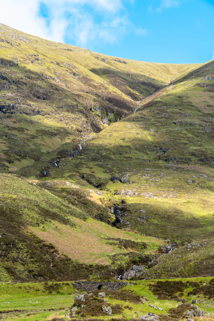 Waterfalls along James Bond Road in Scotland