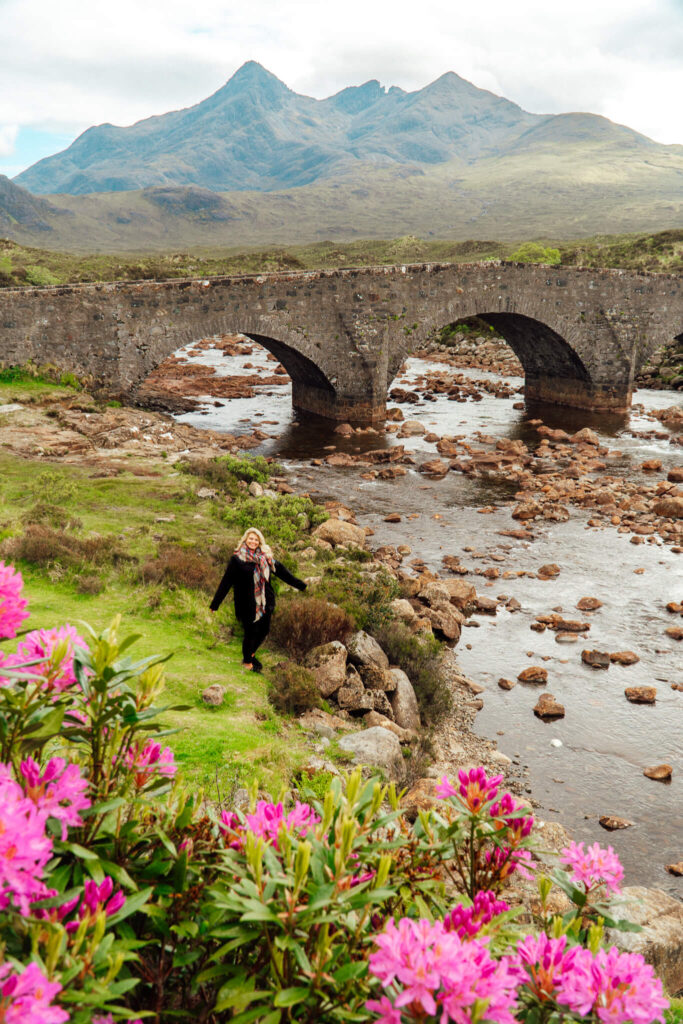 Old Sligachan bridge with the Cuillin Mountains in the background