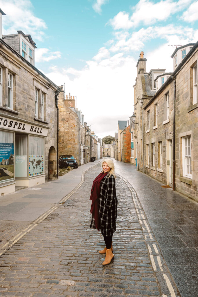 Walking around St Andrrews cobblestone streets