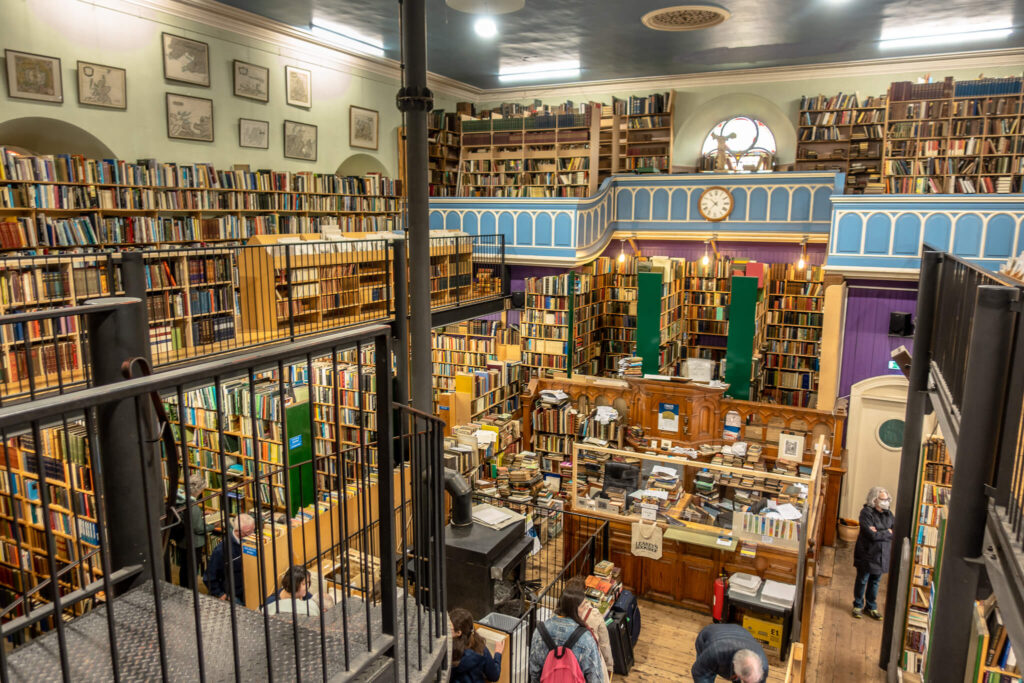 Interior of Leakey's Bookshop