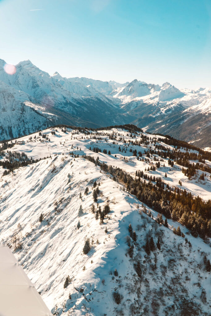 Aerial view of French Alps from the Aérocime airplane