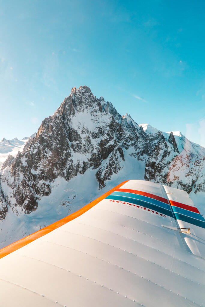 Aerial view of French Alps from the Aérocime airplane