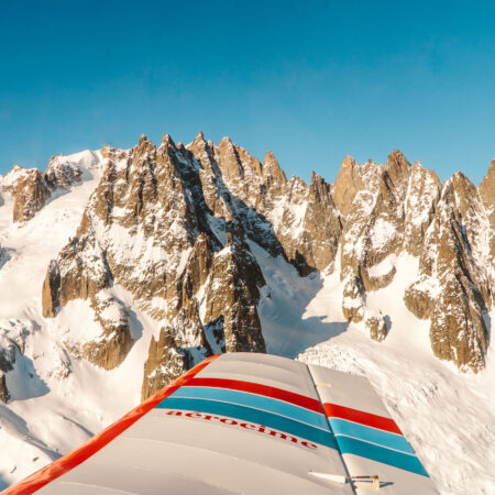 Aerial view of French Alps from the Aérocime airplane