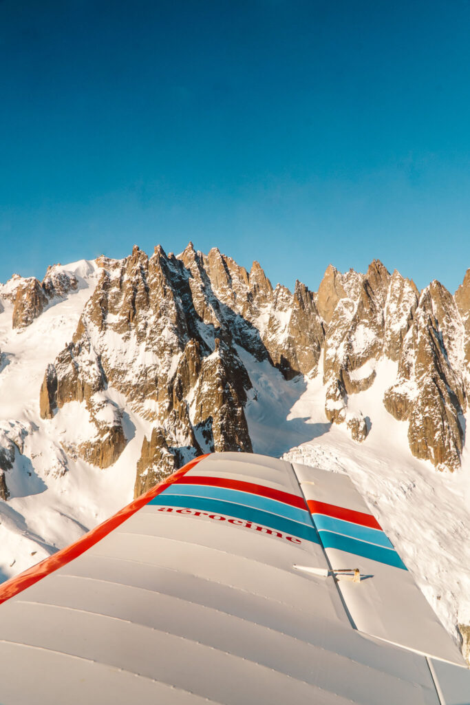 Aerial view of French Alps from the Aérocime airplane