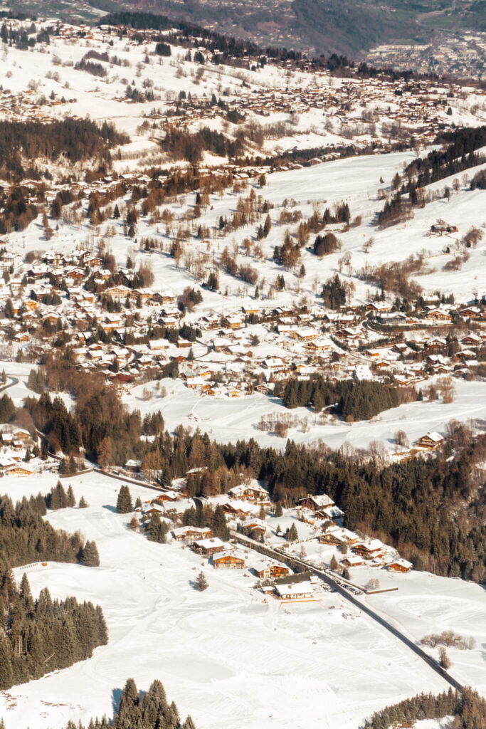 Aerial view of Megeve from the Aérocime airplane