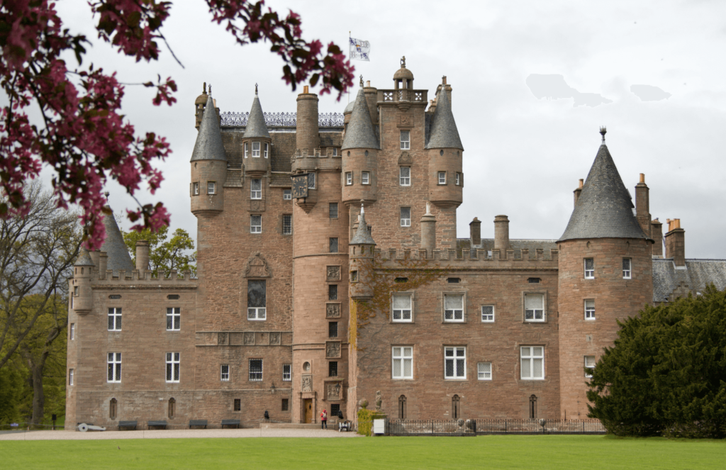 Exterior of Glamis Castle in Scotland