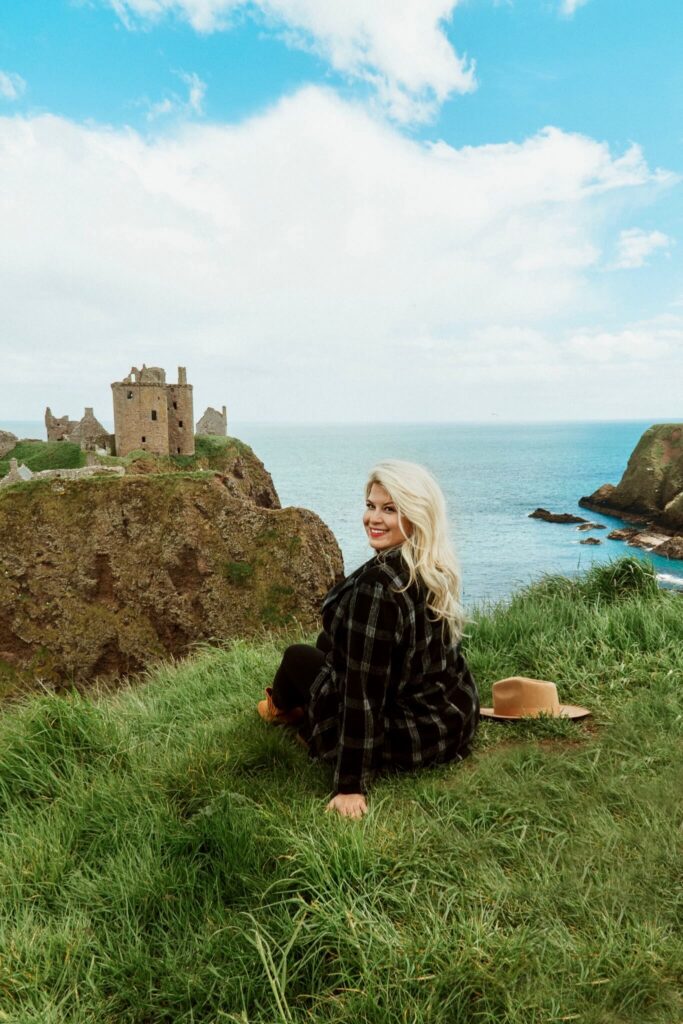 Sitting on the cliffs looking out at Castle Dunnottar