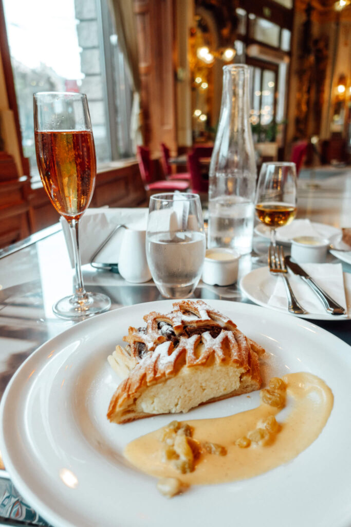 Apple strudel at New York Cafe in Budapest