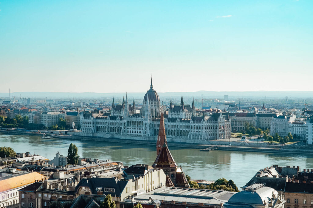 Views of the Hungarian Parliament Building from Fisherman's Bastion