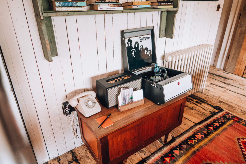 Record player in the three bedroom cabin