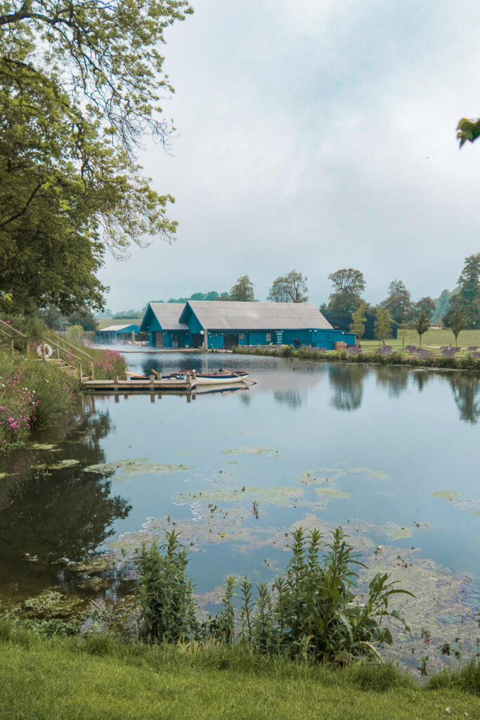 Row boat lake at Soho Farmhouse