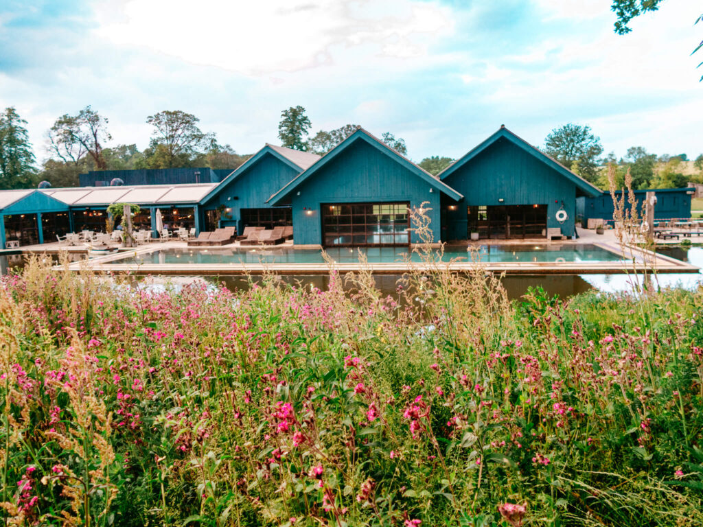 Indoor-outdoor pool at Soho Farmhouse