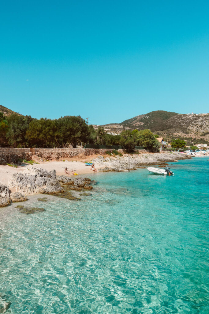 Beach at Nobelos Bio Restaurant in Zakynthos, Greece