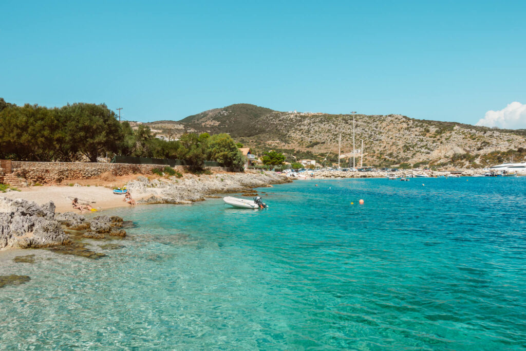 Beach at Nobelos Bio Restaurant in Zakynthos, Greece