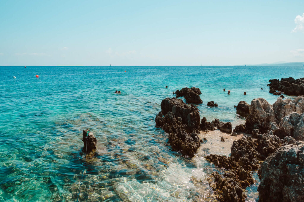 Sea at Nobelos Beach club in Zakynthos, Greece