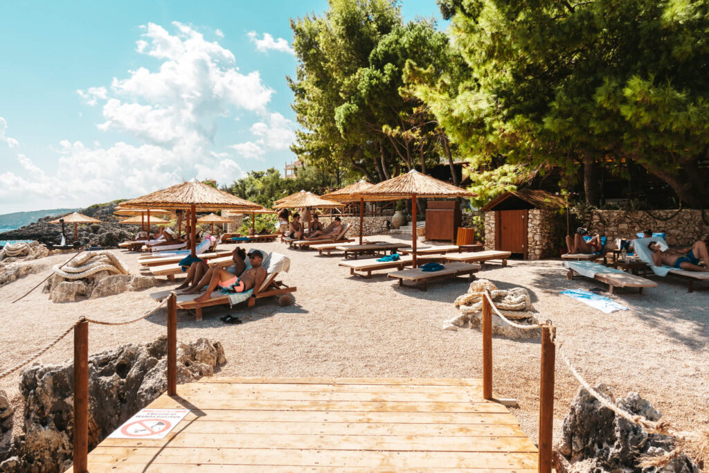 Nobelos Beach club in Zakynthos, Greece
