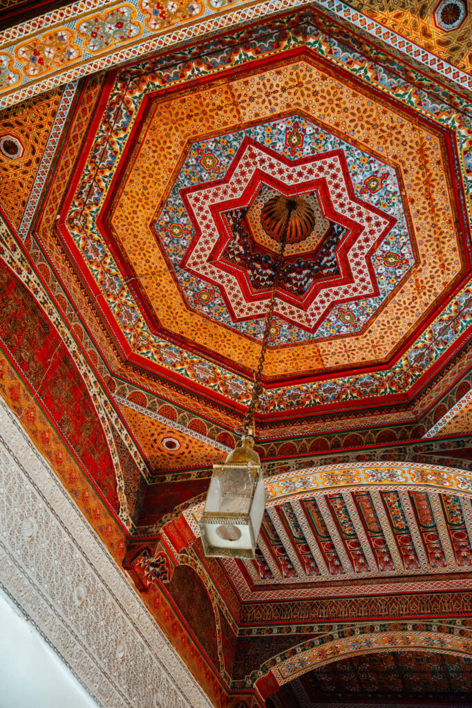 Ornate ceiling tiles at the Bahia Palace in Marrakech