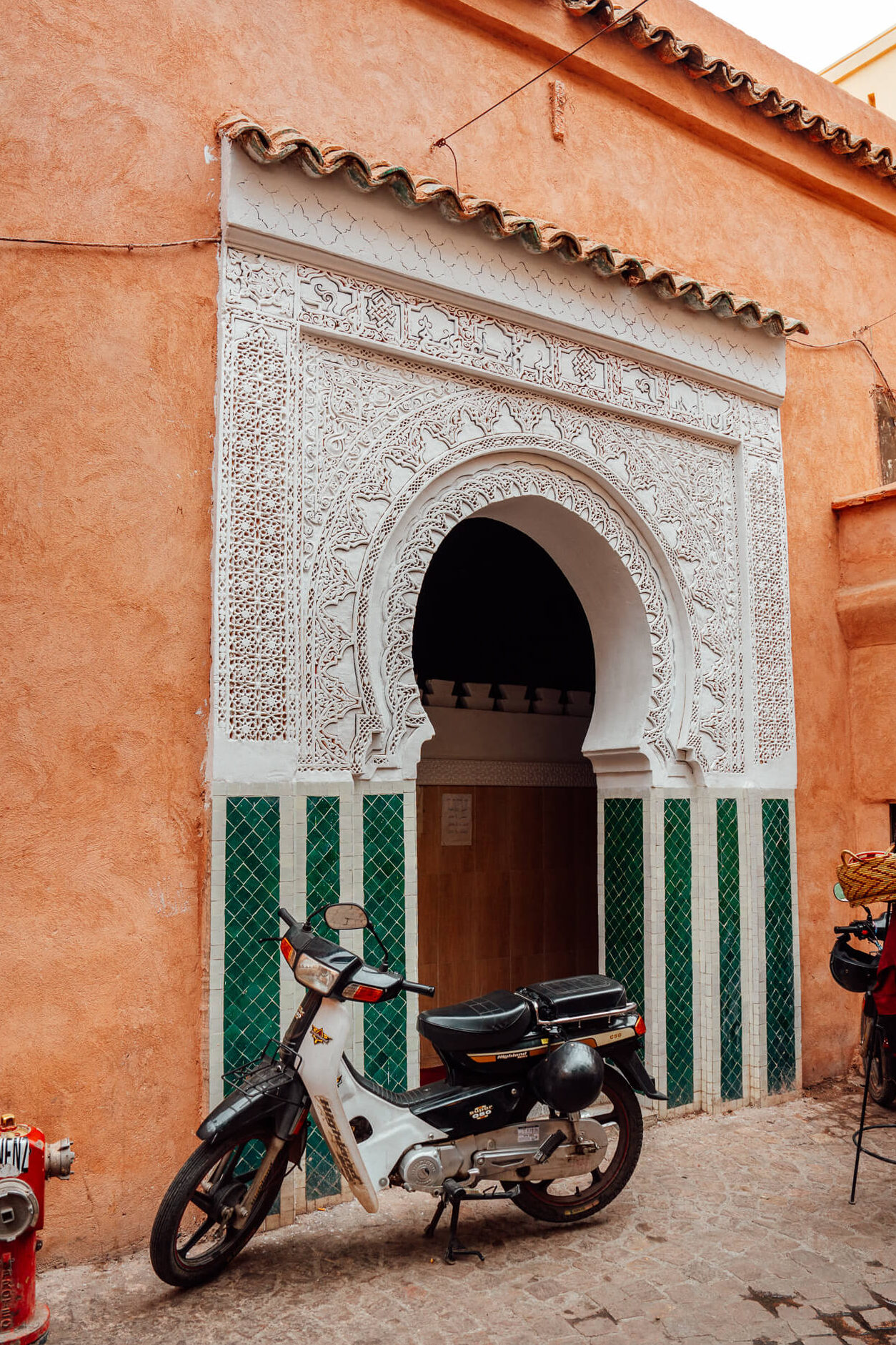 Tiled archway in Marrakech, Morocco