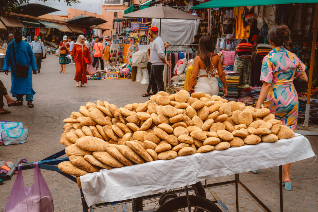 Khobz Morrocan bread in the Medina