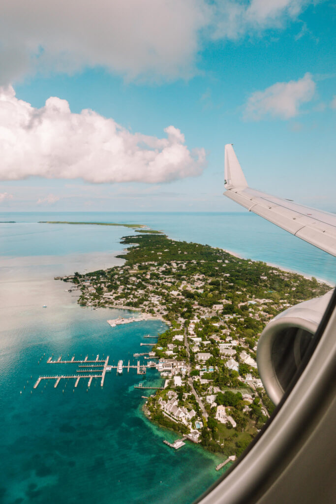 Aerial view from the plane of Harbour Island