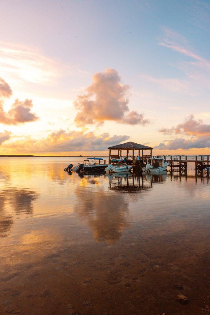 Sunset view from Harbour Island, Bahamas